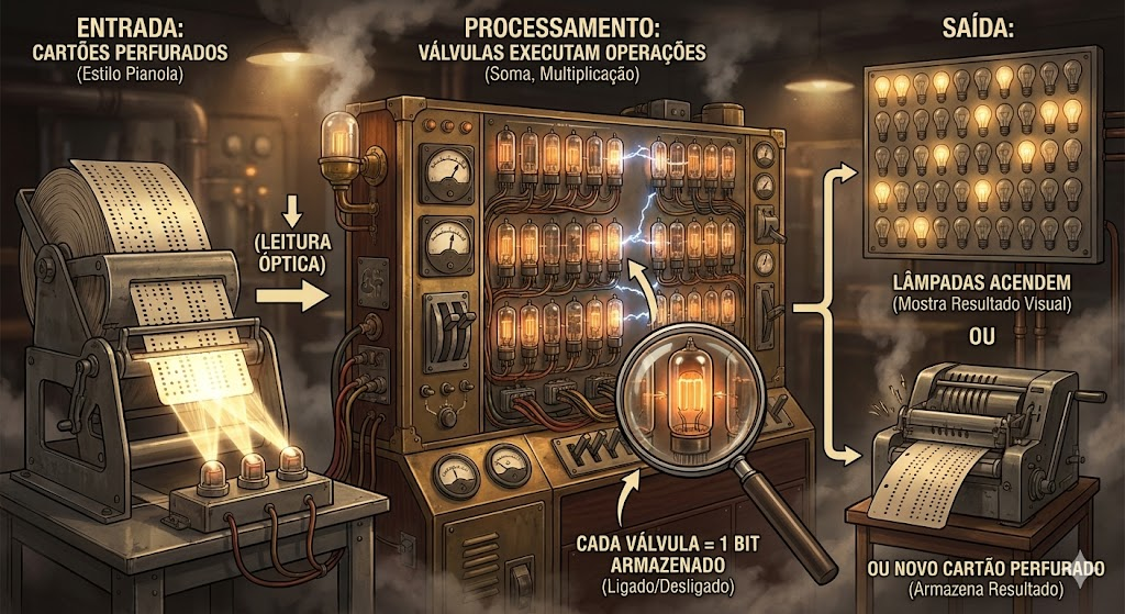 Operadoras reprogramando o ENIAC através de um painel de conexões